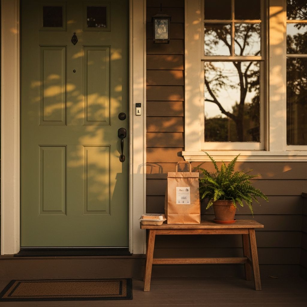 A meal ready for pickup at a front porch Hatch location